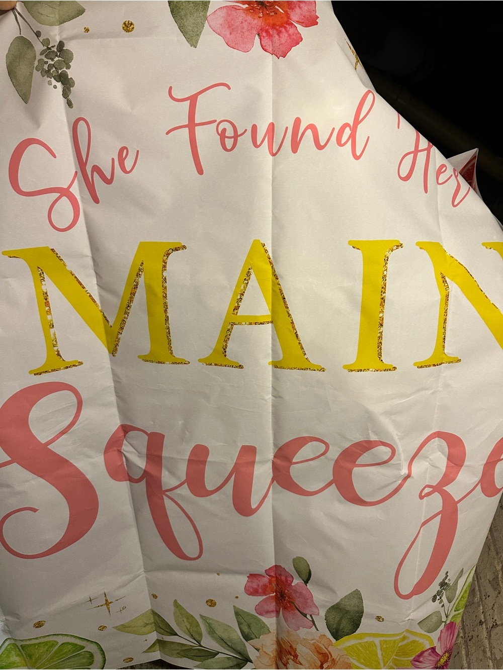 Floral 'Main Squeeze' Decorative Banner - Pink & Yellow